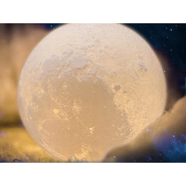 Ladattava 3D-yölamppu Moon Touch -toiminto | 3 väriä 8cm