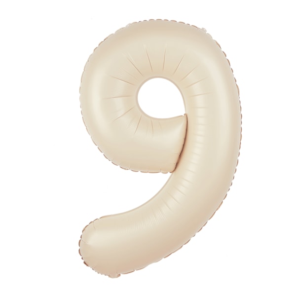 Folioilmapallo numero 9, kermanbeige, 100 cm beige