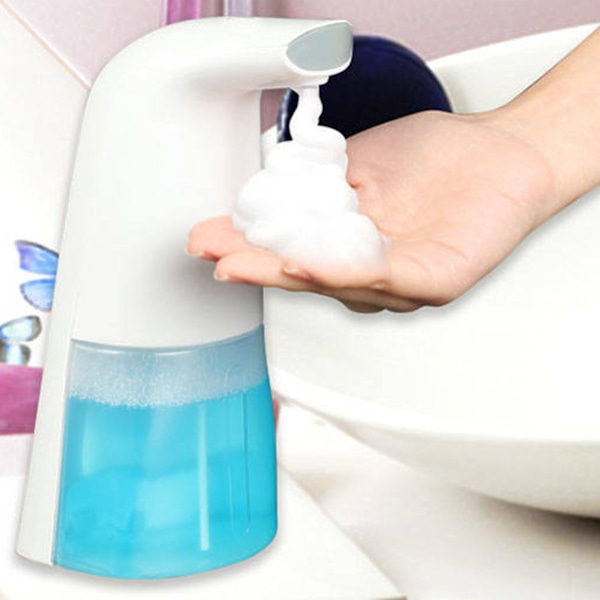 Sensorstyrd Automatisk Tvåldispenser Touchless Handsfree Vit vit