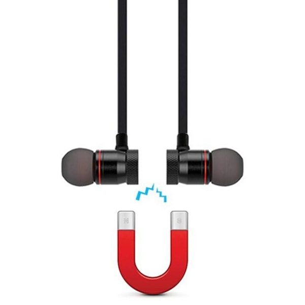 Trådløse Bluetooth Sportshovedtelefoner med Magnetic Mount Sort sort