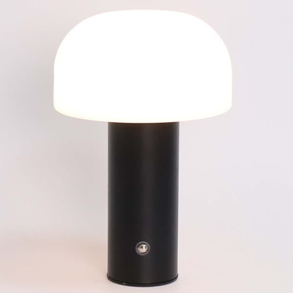 Retro Bordlampe Sopp | Trådløs Oppladbar LED Lampe Svart