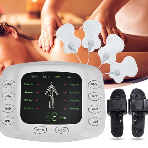 TENS Elektrostimulator til muskel- og nervemassage EMS hvid