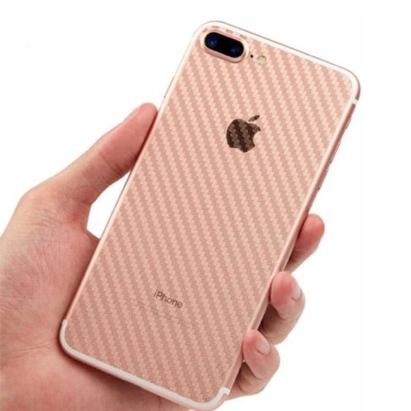 iPhone 7/8 plus carbon fiber hud beskyttende plast tilbage gennemsigtig