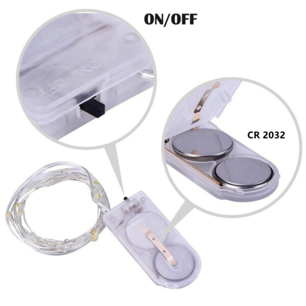 10-pack 1m mini LED Light Loop Battery-Powered Hot White