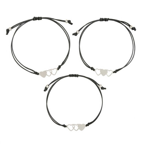 Systerarmband 3 Systrar - Systerskap Vänskapsarmband silver