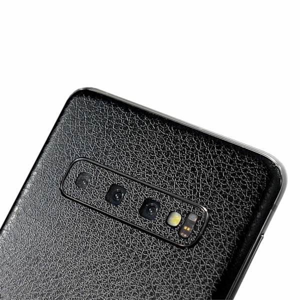 Galaxy S10 Hud Læder Vinyl Skin Wrap Decal Beskyttelsesfilm sort