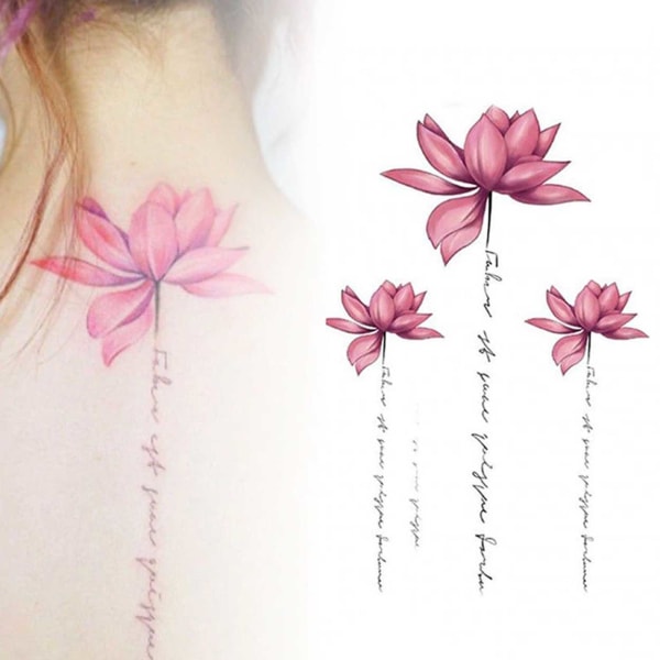 Midlertidige tatoveringer blomster falske tatoveringer falsk falsk tatovering pink