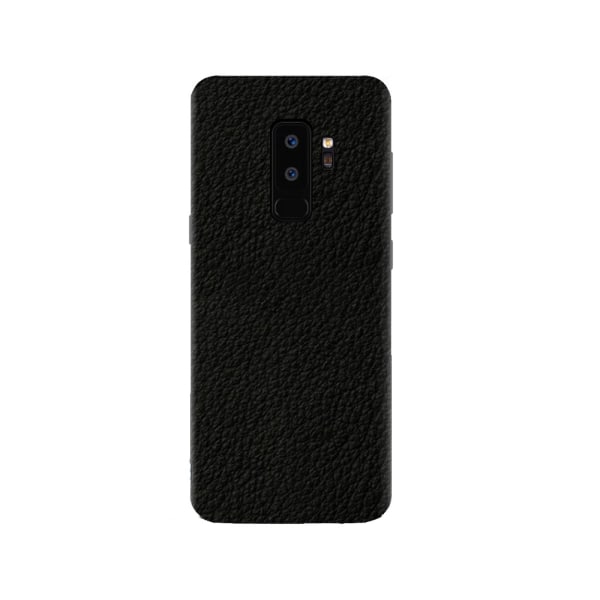 Galaxy S9 Plus nahkainen suojus muovinen ihon kääre takaisin musta