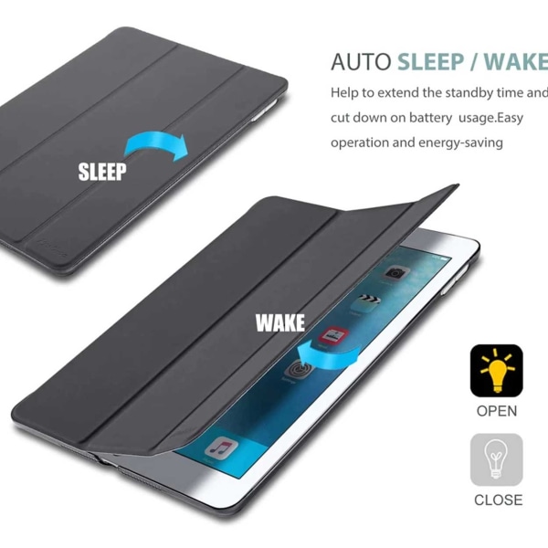 iPad Air 4/5 10,9" Skal Fodral Tri-fold Smart Case Svart svart
