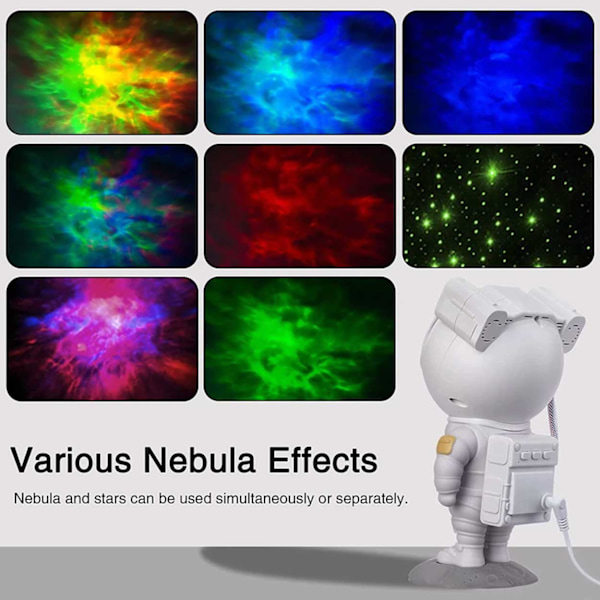 Galaxy Lamp - Nebula Star -projektori kaukosäätimellä valkoinen
