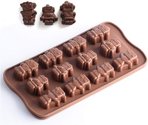 Silikonform för choklad och praliner robotar – 12 hål, 21 × 10,5 cm