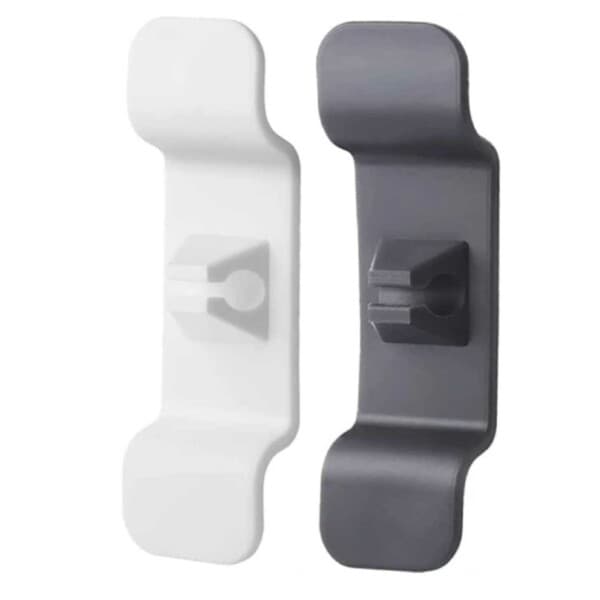 2-pack selvklebende kabelholder hvit grå flerfarget