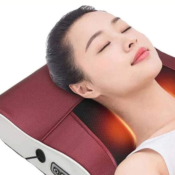 Elektrisk Massagekudde | Massage för Rygg, Nacke och Lår röd