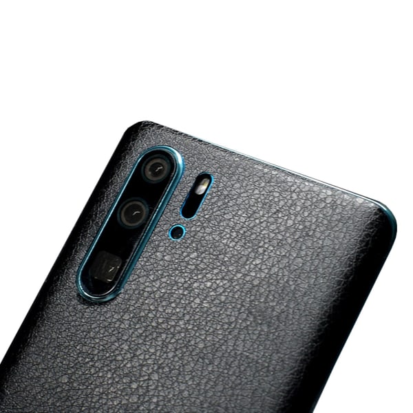 Huawei P30 Læder Læder Vinyl Skin Wrap Decal Beskyttelsesfilm sort