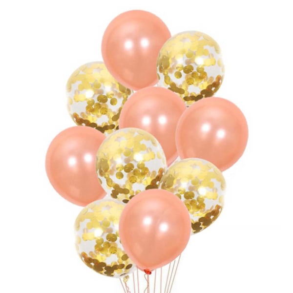 10-pack Ballonger Konfettiballonger Födelsedag Guld Roséguld guld