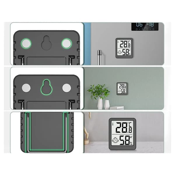 Digitaalinen lämpömittari Kosteusmittari Mini Weather Station Musta