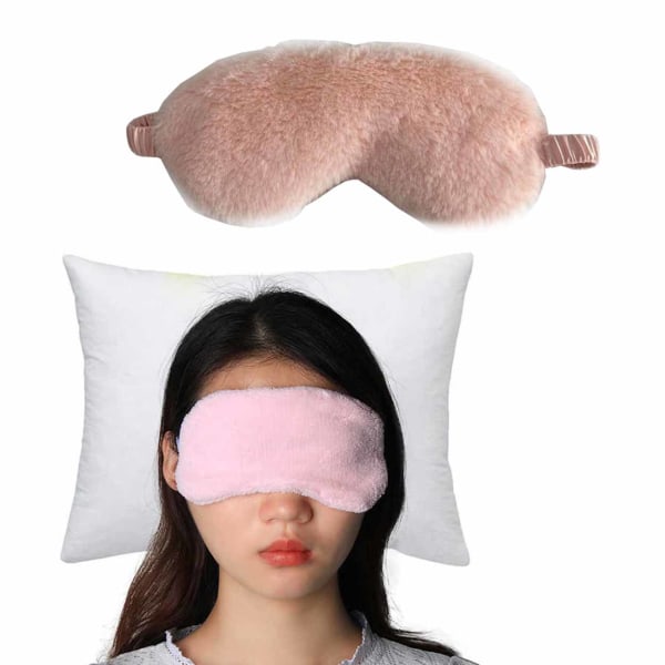 Mjuk Lurvig Rosa Sovmask Fluffig Ögonmask Flyg Resor rosa one size