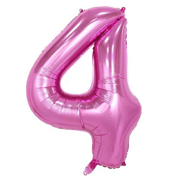 ENORM 102cm Sifferballong Rosa Metallic Nummer 4 Ballong rosa