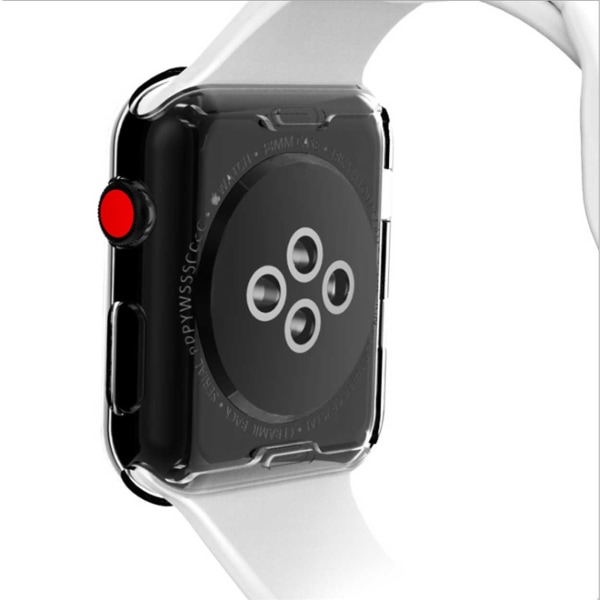 Kattava TPU -kuoren kotelo Apple Watch 1/2/3 näytönsuoja 38 mm läpinäkyvä