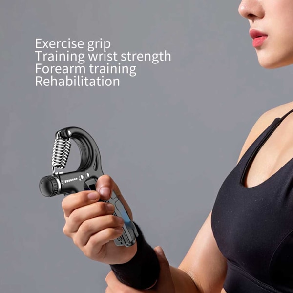 Justerbar Handtränare för Greppstyrka 5-60kg Hand Grip Grepptränare svart