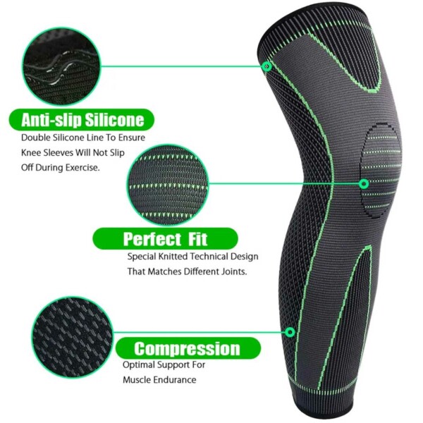 Kompresjonshylse for Kne - Knestøtte/Knebeskyttelse med Compression XXL svart