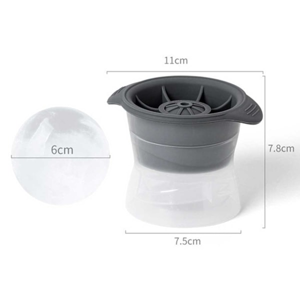 2-pack Ice Shape Large Ice Balls Round Ice Cubes Ice Cubes Formulerer gennemsigtig