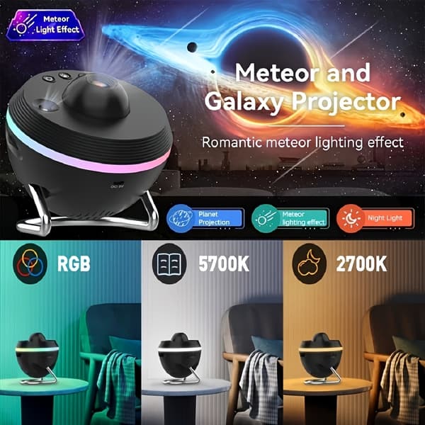 2025 4K LED Planetarium med Galakse og Stjernehimmel sort