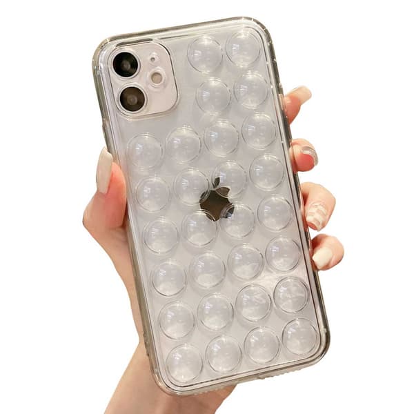 iphone 12 mini gennemsigtig mobil shell gennemsigtig fidget pop det gennemsigtig