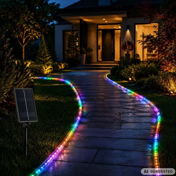 Solar LED Strip 10m IP65 vanntett med fjernkontroll