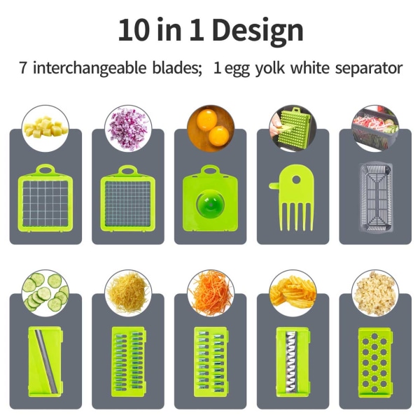 Grönsaksskärare - Multifunktionell Grönsakshackare Mandolin grå