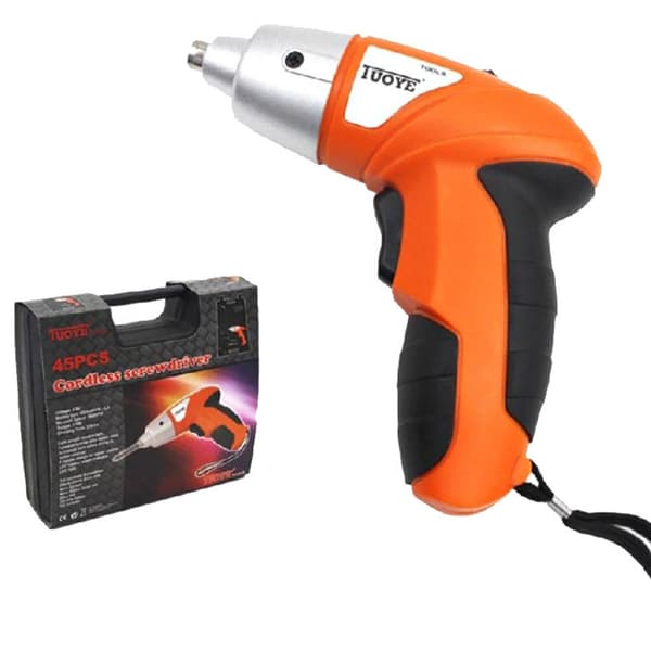 Uppladdningsbar Mini Skruvdragare och Borrmaskin 45 Bits orange