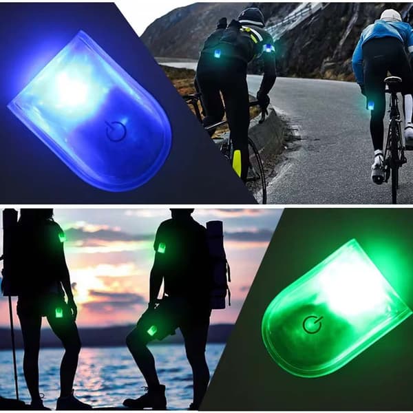 Clip On Lampe med Refleks Sikkerhedslys i Mørkegrøn