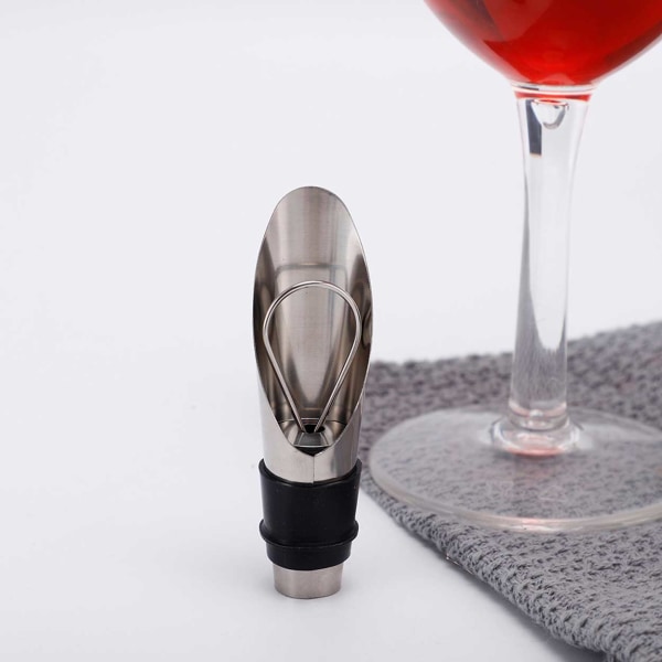 Rustfritt stål Air Ababel - Decanting Pip for Wine sølv