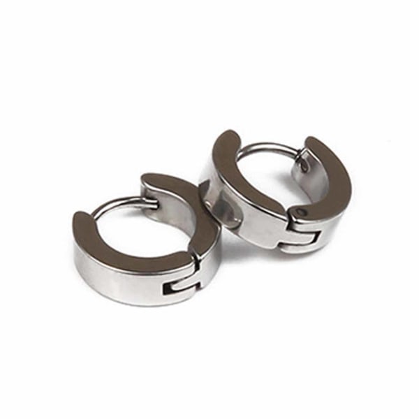 2-pack Silver Piercing Örhänge Piercingsmycke Ring Metall silver
