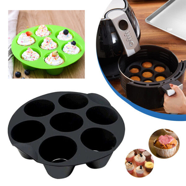 Bakform Silikonform Mini Muffin Cupcake Air Fryer Luftfritös svart