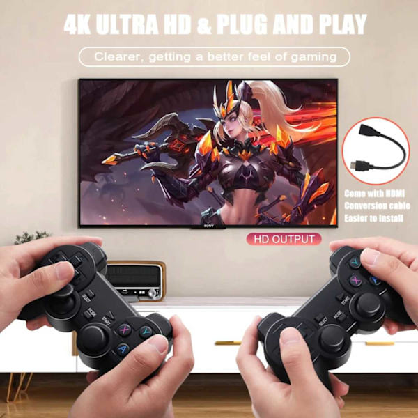 M8 Game Stick Lite 2024 20 000+ retro-TV-peliä musta