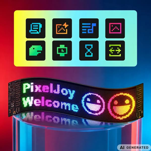 Fleksibelt LED-panel 16x64 for bilvinduet - Programmerbart skilt