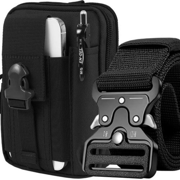 Belteveske med taktisk belte i Army Style Black svart