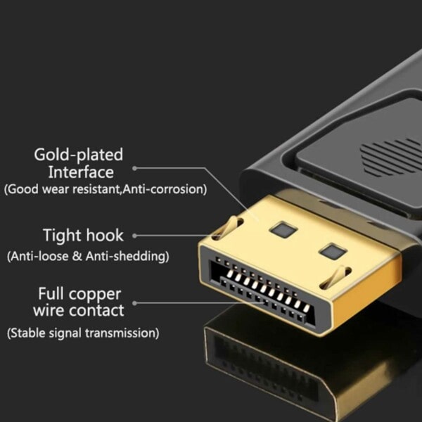 Display Port DP han til HDMI hun adapter 4K sort