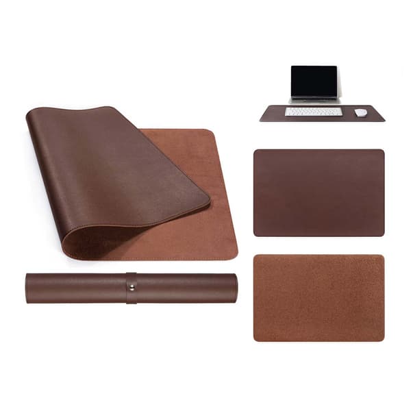 Skrivebordsmatte 80x40cm PU mørkebrun brun