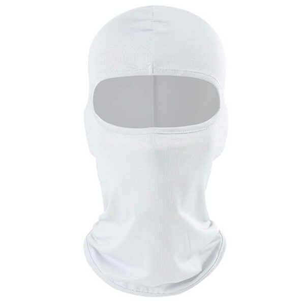 Tynd hvid balaclava ski maske røver hat 1 hul hvid