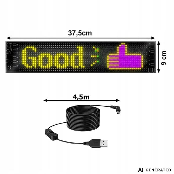 Fleksibelt LED-panel 16x64 til bilvinduet - Programmerbart skilt