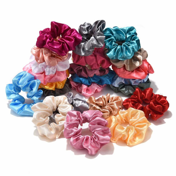 40-pack scrunchies hårknapper satin forskellige farver flerfarvet