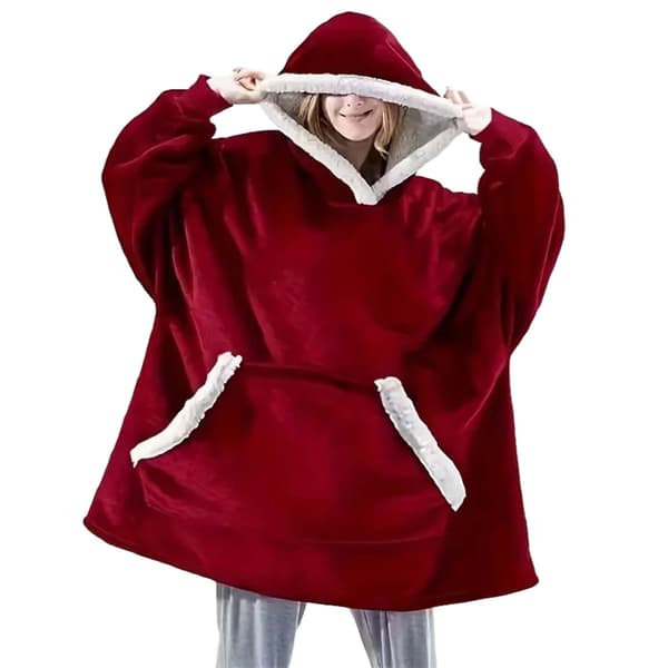 100% Puuvilla Oversize Peitto Snuggie Punainen punainen one size