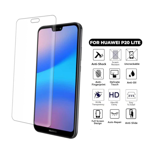 3-pack Huawei P20 Lite Skärmskydd Heltäckande Skyddsplast transparent