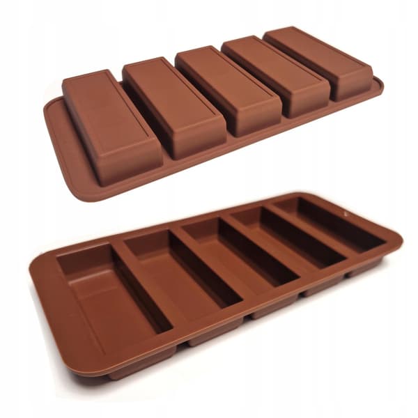 Silikonform for Bars og Sjokolade – Avlange sjokolader, 5 rom