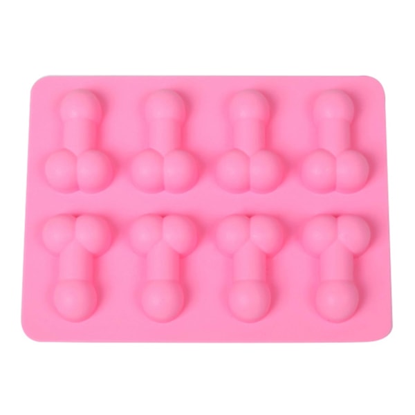 Morsom isformet bakingform Ice Cubes Penis-formet isbitform Silikon rosa