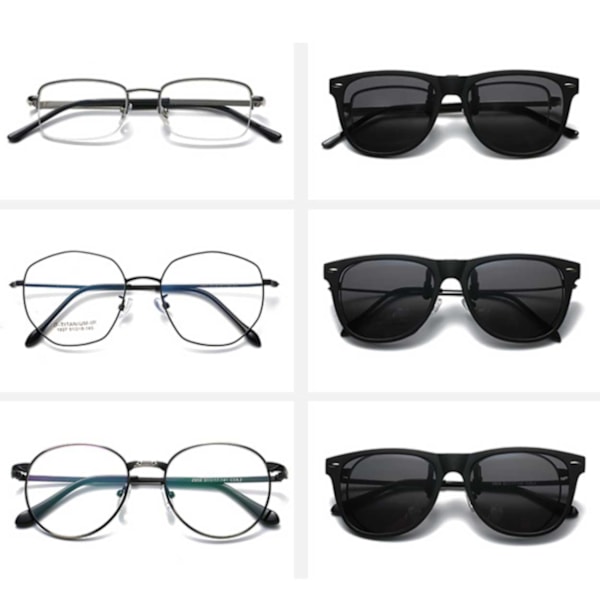 Polariserade Wayfarer Clip On Solglasögon Flip Up Dag/Natt flerfärgad