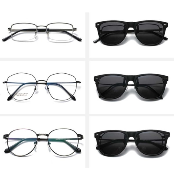 Polariserade Wayfarer Clip On Solglasögon Flip Up Svart svart