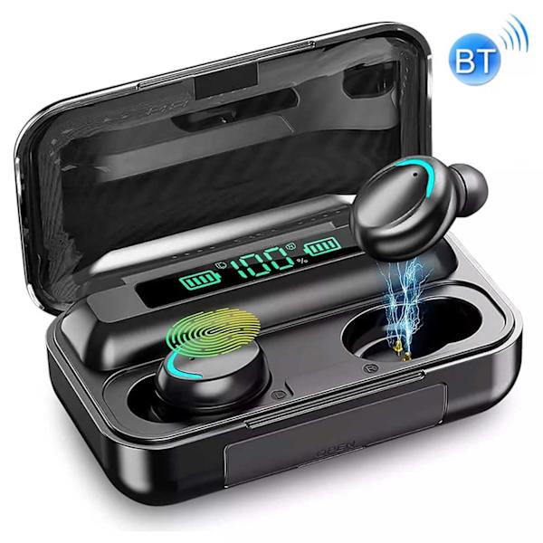 TWS F9-5 helt trådløse in-ear hovedtelefoner Superopladningssag sort